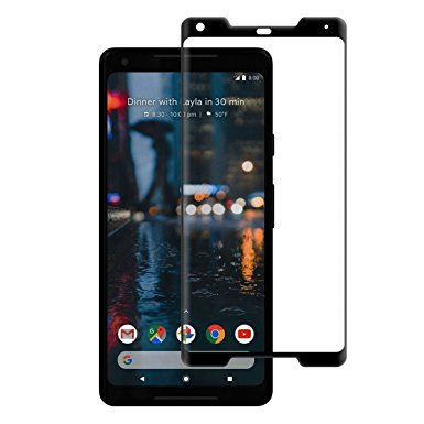 [Full Adhesive] Google Pixel 2 XL Screen Protector, HERO SHIELD, 3D Curved, Full Coverage, HD Clear, 9H Hardness, Anti-Scratch,Tempered Glass Screen Protector for pixel 2 XL (Black, Google Pixel 2 XL)