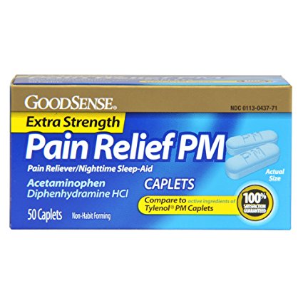GoodSense Acetaminophen Pain Reliever/Fever Reducer PM, 50 Count