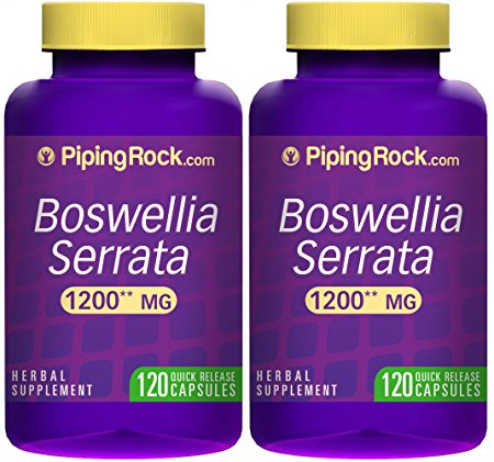 Piping Rock Boswellia Serrata 1200 mg 2 Bottles x 120 Quick Release Capsules Dietary Supplement