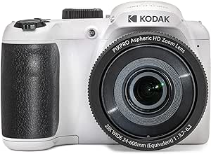 KODAK PIXPRO AZ255-WH 16MP Digital Camera 25X Optical Zoom 24mm Wide Angle Lens Optical Image Stabilization 1080P Full HD Video 3" LCD Vlogging Camera (White)