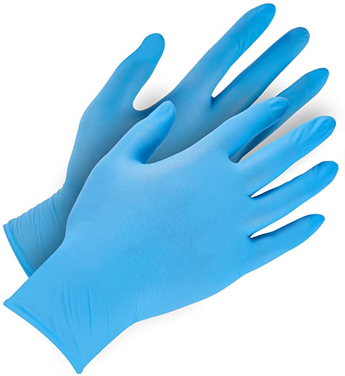 Disposable Gloves, Powder Free, Non-Sterile, Ambidextrous, Pack of 100 (Blue, S)