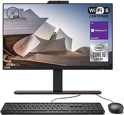 Lenovo ThinkCentre M90a Business All-in-One Desktop, 23.8" FHD Screen, Intel Core i5-10500, 16GB RAM, 512GB SSD, 1080P Webcam, DVD-RW, DisplayPort, RJ-45, Wi-Fi 6, Windows 11 Pro