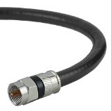 Coaxial Cable 25 Feet with F-Male Connectors - Ultra Series by Mediabridge - Tri-Shielded UL CL2 In-Wall Rated RG6 Digital Audio  Video - Includes Removable EZ Grip Caps Part CJ25-6BF-N1