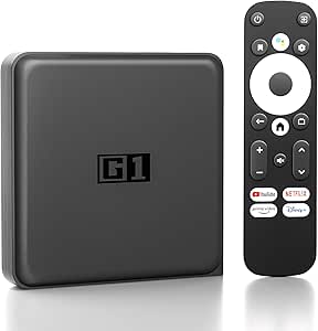 Android 11.0 TV Box 2024,Kinhank G1 Streaming Media Box,Smart TV Box Compatible with Google Netflix Certified,4 32GB,Ultra 4K HDR 10 /Dolby Vision/Dolby Audio,Wi-Fi 6,BT 5.0,AV1,Voice Remote Control