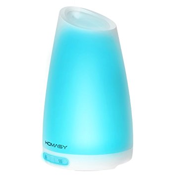 Homasy 100ml Essential Oil Diffuser Humidifier, Aromatherapy Diffuser with 7 Color Lights, 4-6 Hours Working Time for Home, Office, Bedroom, Yoga Room