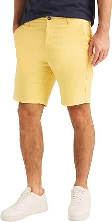 Nautica Men's Classic Fit Flat Front Stretch Solid Chino 8.5" Deck Shorts