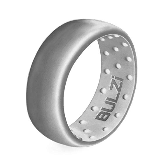 BULZi Wedding Bands, Massaging Comfort Fit Premium Silicone Ring with Airflow, Men’s and Women’s Rings, Breathable Flexible Work Safety Comfort