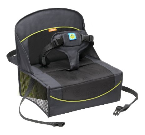 BRICA Fold N' Go Travel Booster Seat, Gray/Black/Green (Discontinued by Manufacturer)