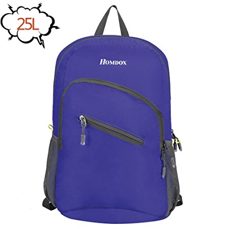 Homdox 25L Lightweight Hiking Daypack Handy Packable Travel Backpack - Foldable Durable & Waterproof