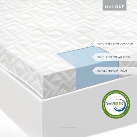 ISOLUS 2.5 Inch Ventilated Gel Memory Foam Mattress Topper - 3-Year Warranty - Full