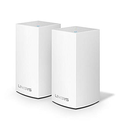 Linksys WHW0102-UK Velop Intelligent Whole Home Wi-Fi Mesh System, 2-Pack, AC2600, Compatible with Alexa, Ideal for Small to Medium Homes, 2 Years Warranty
