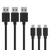 Micro USB Cable-Ailkin 3-Pack Premium 3ft Micro USB Cables High Speed USB 20 A Male to Micro B Sync and Charge Cables for Android Samsung S6S4 HTC Motorola Nokia and More Black