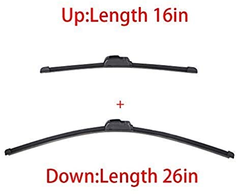 Windshield Wipers, 26" 16" Windshield Wiper Blades Bracketless:All-Season Blade for Original Equipment Replacement and Refills Replaceable,Double Service Life(Set of 2)