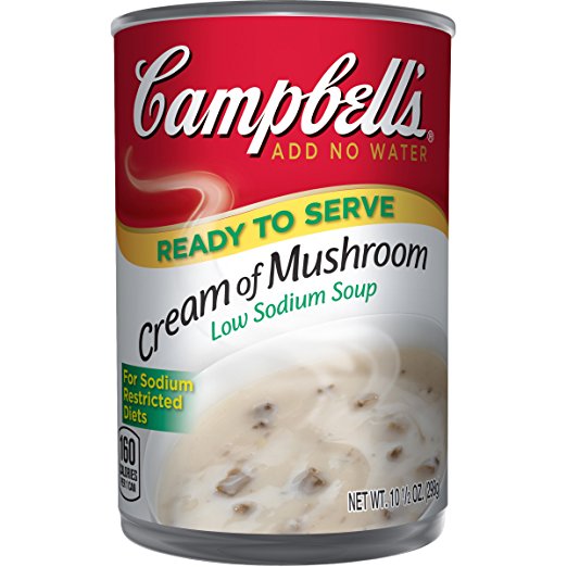 Campbell's Low Sodium Soup, Cream of Mushroom, 10.5 Ounce ( 12 Ct)