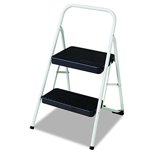 Cosco 11-135CLGG1 Cool Gray 2-Step Folding Steel Step Stool, 200 lb., 17 3/8" Width x 18" Depth x 28 1/8" Height