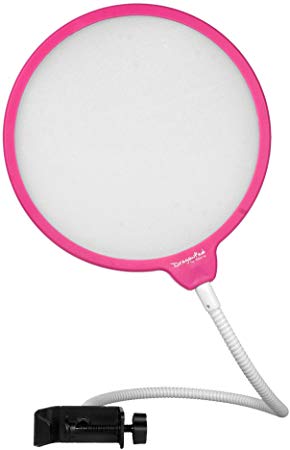 Dragonpad USA 6" Microphone Studio Pop Filter with Clamp - Pink/White