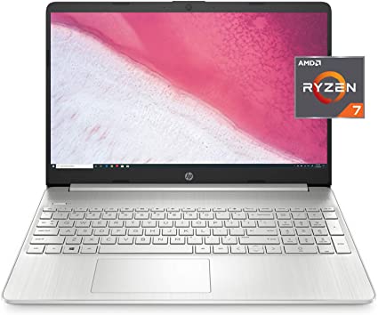 HP 15 Laptop, AMD Ryzen 7 3700U Processor, 8 GB RAM, 256 GB SSD, HD Display, Windows 10 Home (15-ef0022nr, Natural Silver)