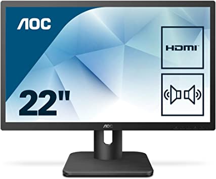 AOC 22E1D 21.5" LED Full HD (1920x1080) Monitor with Built In Speakers (VGA, DVI, HDMI) - Black