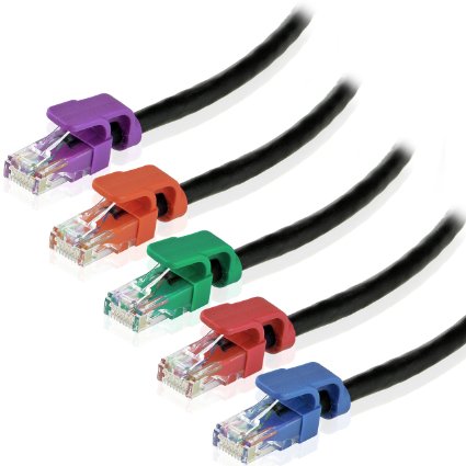 Cat6 Ethernet Cable  5-Pack - 5 Feet  by Mediabridge - RJ45 Computer Networking Cord - Multi-Color -  Part 32-699-05X5M