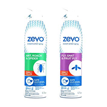 Zevo Flying & Crawling Insect Killer Repellent Combo Bundle | Indoor Outdoor Use | Pet People Friendly Safe