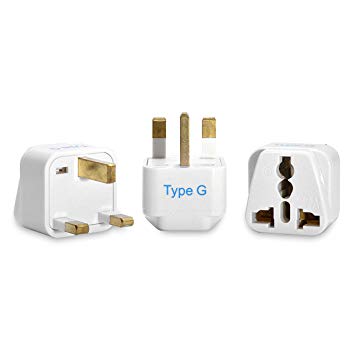 Ceptics UK, Hong Kong Travel Plug Adapter (Type G) - 3 Pack [Grounded & Universal]