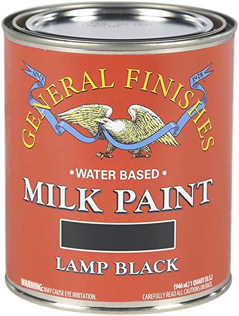 General Finishes QLB Water Based Milk Paint, 1 Quart, Lamp Black