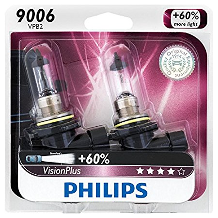 Philips 9006 VisionPlus Upgrade Headlight Bulb, Pack of 2