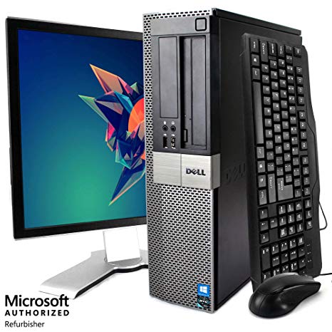 Blair Technology Group Desktop Computer Package Compatible with Dell Optiplex 980, Intel Quad Core i5 3.2GHz, 4gb Ram, 160GB HDD, 17" LCD, DVD, WiFi, Keyboard, Mouse Windows 10 Pro (Renewed)