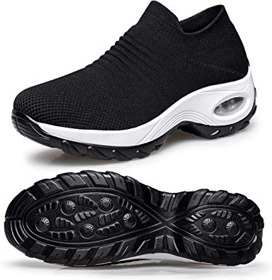 Belilent Slip On Walking Shoes Women Lightweight Sneakers Work Hiking Running Shoes Breathable Air Cushion Indoor Outdoor