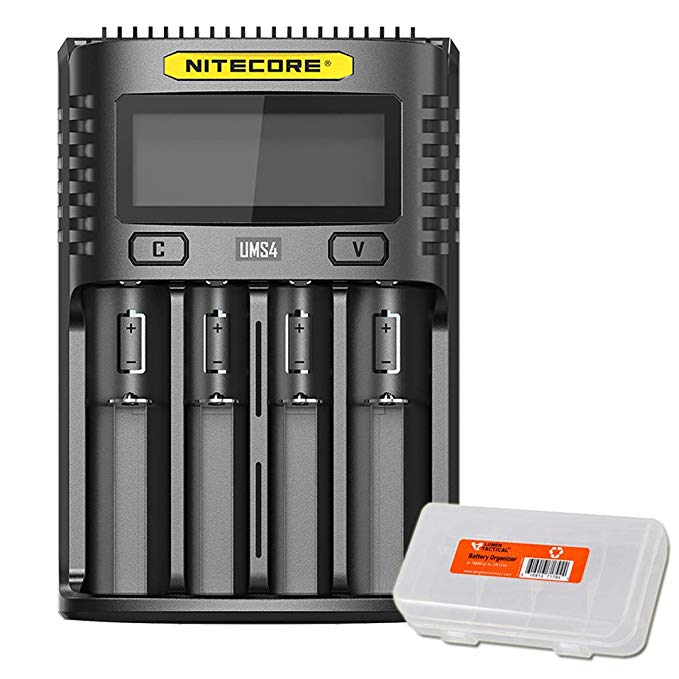 NITECORE UMS4 Intelligent USB Four Slot Superb Battery Charger and LumenTac Battery Organizer