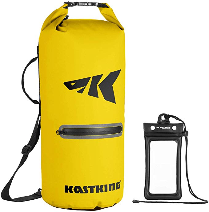 KastKing Cyclone Seal Dry Bag - Best-in-Class 100% Waterproof Bag with Front Zippered Pocket, Perfect for Beach, Fishing, Kayaking, Boating, Hiking, Camping, Biking, Skiing