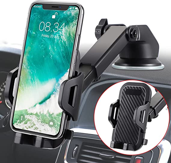 Xawy Car Phone Holder,Adjustable Car Phone Mount Cradle 360° Rotation - 2022 Upgraded Strong Sticky Gel Pad for Car Dashboard/Windscreen - One Button Release for All 4.0''-6.7'' Phones.ZJ3