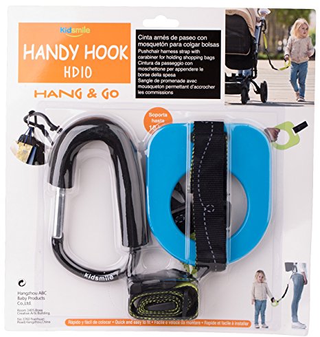Toddler Walking Handle Set, Kidsmile Anti-lost Toddlers Walking Handle Wrist Safety Harness Straps with Large Stroller Hooks / Toddler Tether / Child Safety Cord (Blue)