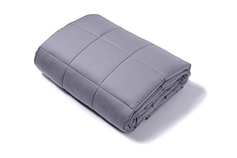 Gsleeper Weighted Blanket (Grey, 48"x72" Twin Size 15LB),Relieve Anxiety Blanket,Latest Technology,Get The Best Sleep Quality