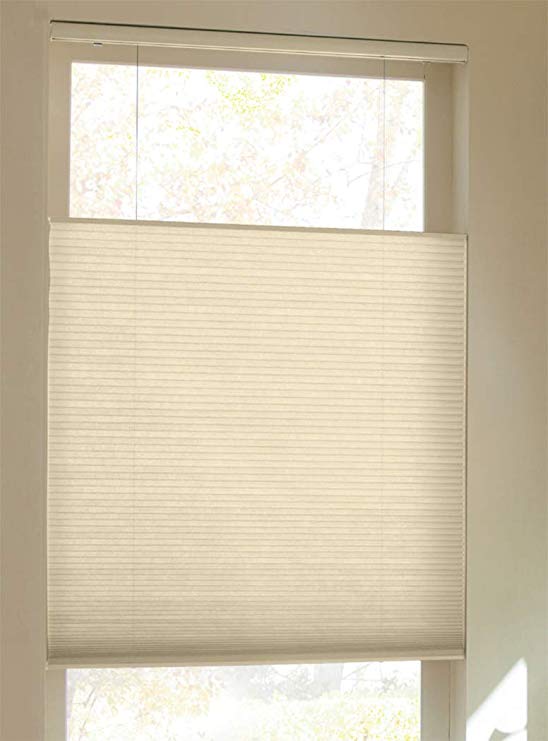Trader Blinds Cordless Top Down Bottom Up Cellular Shade Ivory 29" W x 66" H