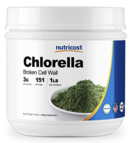 Nutricost Pure Chlorella Powder 16oz - 3000mg per Serving - Immune System Boost and Skin Care - High Quality