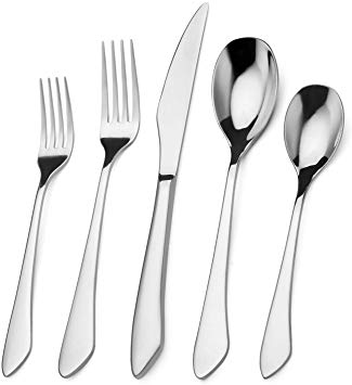 Silverware Set, 20-Piece Stainless Steel Flatware Set,Kitchen Utensil Set Service for 4, Mirror Polishing Tableware Cutlery Set for Home and Restaurant, Dishwasher Safe
