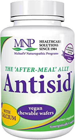 Michael's Naturopathic Programs Antisid - 60 Chewable Vegan Wafers - The After Meal Ally, Contains Calcium, Marshmallow Root & Slippery Elm - Gluten Free, Kosher - 60 Servings