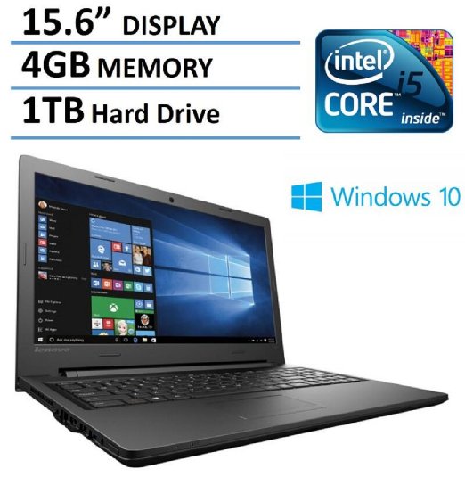 2016 NEW Edition Lenovo Ideapad 15-inch High Performance Laptop, Intel Core i5-5200U Processor 3MB Cache up to 2.7GHz, 4GB RAM, 1TB HDD, Webcam, HDMI, DVD Burner, Windows 10 Home 64bit