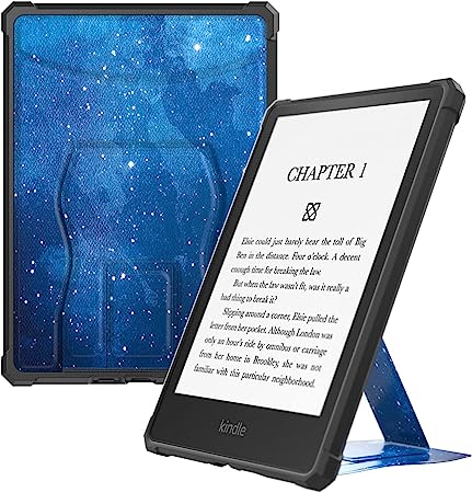 MoKo Case Fit with 6.8" Kindle Paperwhite(11th Generation 2021) and Kindle Paperwhite Signature Edition, Slim Lightweight Scratch-Resistant Case with Stow-Away Magnetic Stand, Blue Starry Sky