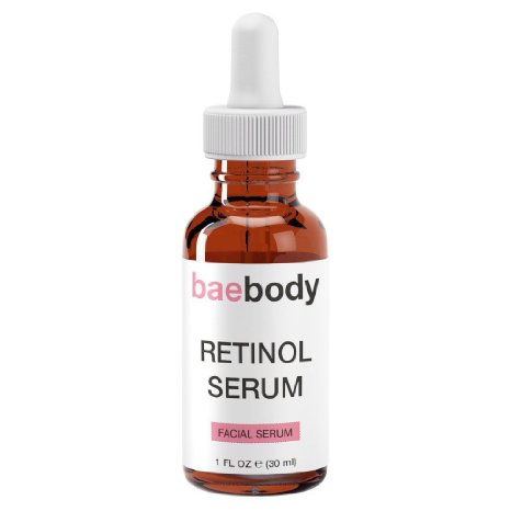 Baebody Retinol Serum 2.5%: Best Anti Wrinkle, Anti Aging Serum for Face. Helps Reduce Appearance of Wrinkles, Fine Lines. Enhanced Organic Ingredients with Vitamin E, Hyaluronic Acid, Joboba Oil 1oz.