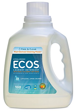 Earth Friendly Products Ecos Liquid Laundry Detergent  Free & Clear, 100 Oz