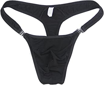 WenMei Men's Bikini Boxer Briefs Trip Thongs G-String Milk Silk Underwear Shorts