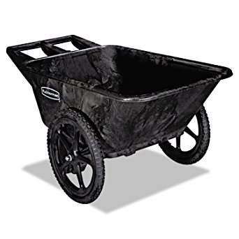 Rubbermaid Commercial FG564200BLA HDPE Big-Wheel Dump Truck, 300-pound Capacity, Black