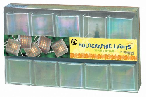 Grasslands Road Square Holographic 10 Patio Light Set, 7-1/2-Foot