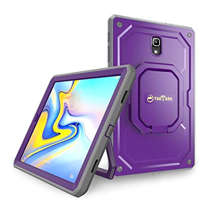 Fintie Shockproof Case for Samsung Galaxy Tab A 10.5 2018 Model SM-T590/T595/T597, [Tuatara Magic Ring] [360 Rotating] Multi-Functional Grip Stand Carry Cover w/Built-in Screen Protector, Purple