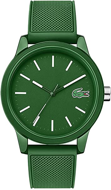 Lacoste Men's TR90 Japanese Quartz Watch with Rubber Strap, Green, 20 (Model: 2010985)