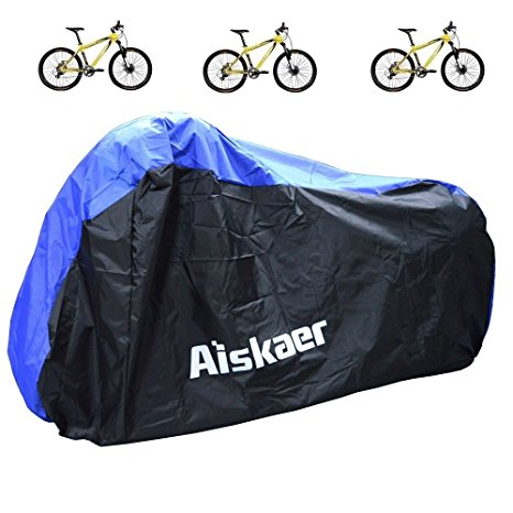 Aiskaer Waterproof Bicycle Cover Outdoor Rain Protector for 3 Bikes-dustproof and Sunscreen.Large Size for 29er Mountain Bike Cover, Electric Bike Cover