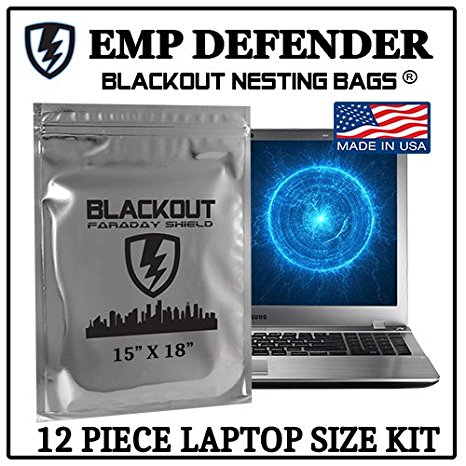 Faraday Cage EMP ESD Bags Complete 12pc 15" X 18" Nesting Kit Survivalists Preppers