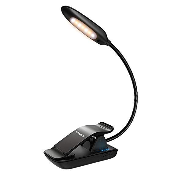 TopElek Reading Light, 7 LED Book Light with 9-Level Warm/Cool White Brightness, USB Rechargeable, Eye Care Lamp with Power Indicator, Perfect for Bookworms, Kids